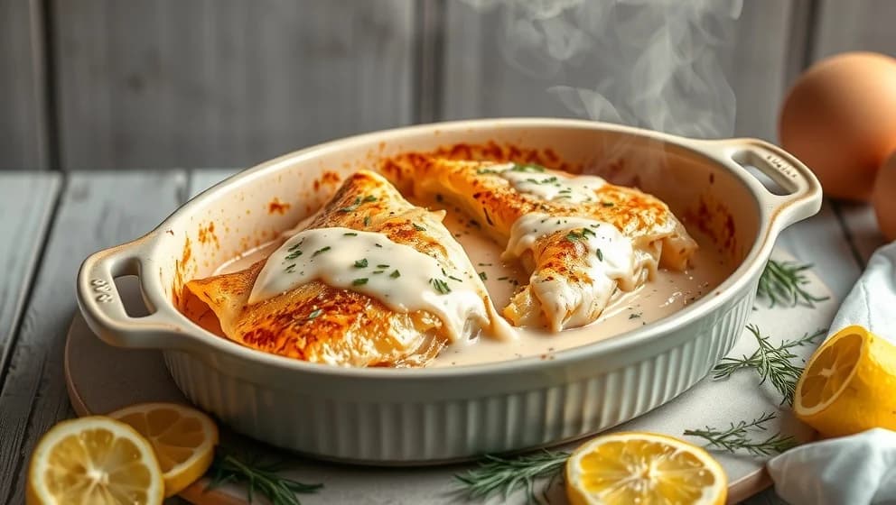 Torsk i ugn med grädde, så blir den saftig