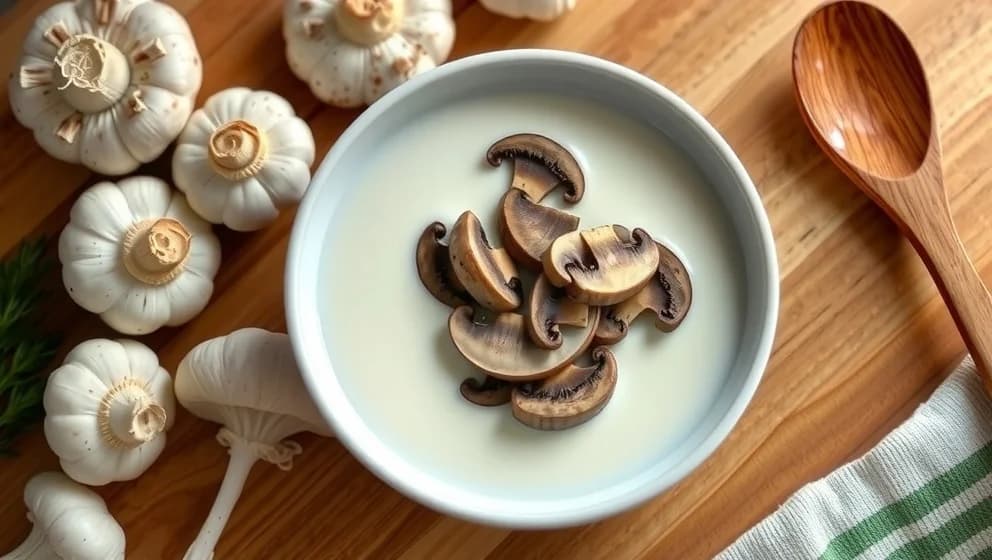 Vit sojasås med champinjoner hemma